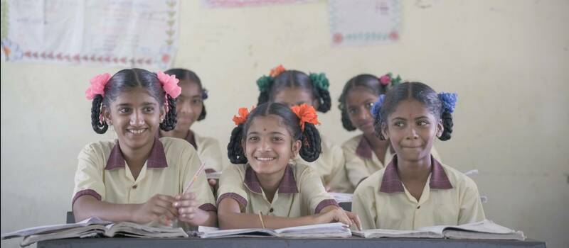 Girls in India participate in a Global Center for the Development of the Whole Child program