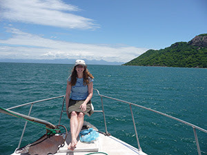 Melissa Burke on Lake Malawi