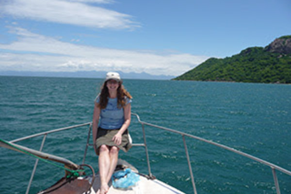 Melissa Burke on Lake Malawi