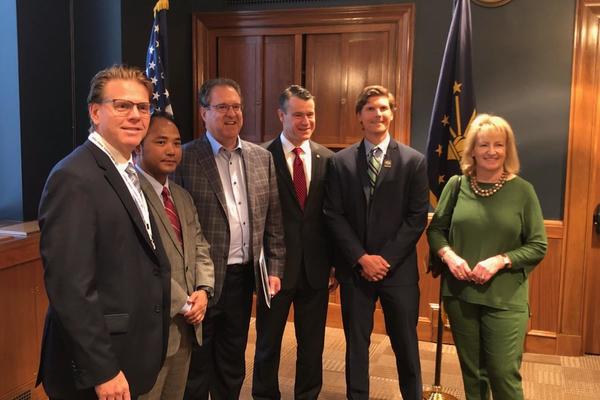 Michael Sweikar With Senator Tood Young And Members Of The Indiana Advisory Committee