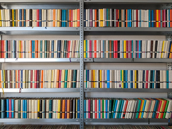 Shelf Of Books Located At Berlin Based Publisher Suhrkamp Verlag