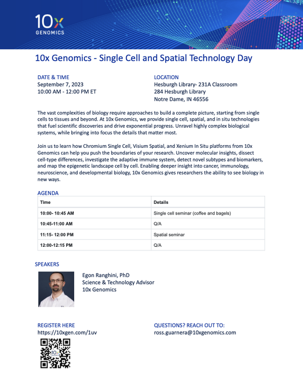 10x Genomics Single Cell And Spatial Technology Day