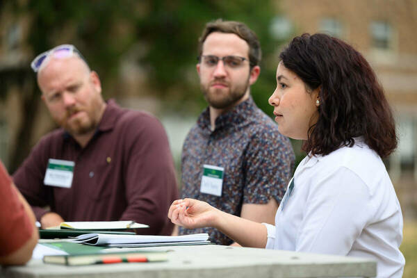 2024-25 Wilsey Distinguished Graduate Fellows (from left) Matthew Mullin, Benjamin J. Young, and Laura López-Pérez.