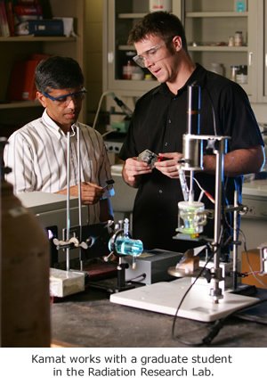 Prashant Kamat with graduate student